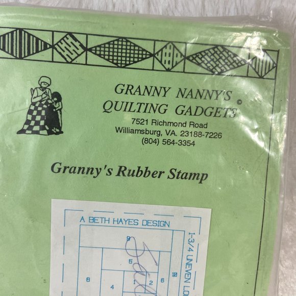 Granny Nanny's Quilting Gadgets Packet of 1 Rubber Stamp Quilting from 1991 New - Picture 2 of 6
